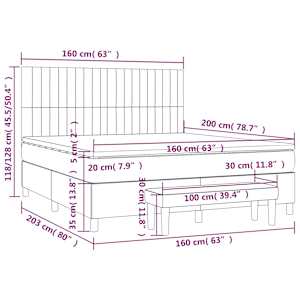 Box spring postel s matrací tmavě zelená 160x200 cm samet - obrázek 9