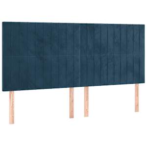 Box spring postel s matrací tmavě modrá 160x200 cm samet - obrázek 5