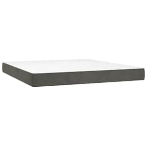 Box spring postelja z vzmetnico temno siva 180x200 cm žamet - slika 6