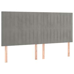 Box spring postel s matrací světle šedá 200x200 cm samet - obrázek 5