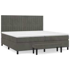 Box spring postel s matrací tmavě šedá 200x200 cm samet - obrázek 2