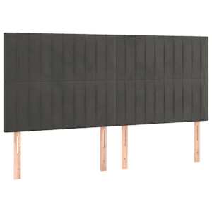 Box spring postel s matrací tmavě šedá 200x200 cm samet - obrázek 5