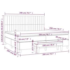 Box spring postel s matrací tmavě modrá 200x200 cm samet - obrázek 9