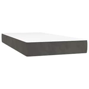 Box spring postelja z vzmetnico temno siva 90x200 cm žamet - slika 6