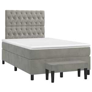 Box spring postel s matrací světle šedá 120 x 200 cm samet - obrázek 3