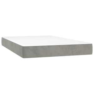 Box spring postel s matrací světle šedá 120 x 200 cm samet - obrázek 6