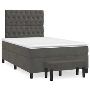 Box spring postel s matrací tmavě šedá 120 x 200 cm samet - obrázek 2