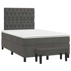 Box spring postel s matrací tmavě šedá 120 x 200 cm samet - obrázek 3