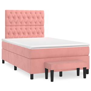 Box spring postel s matrací růžová 120 x 200 cm samet - obrázek 2