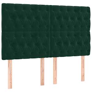 Box spring postel s matrací tmavě zelená 160x200 cm samet - obrázek 5