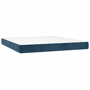 Box spring postel s matrací tmavě modrá 160x200 cm samet - obrázek 6