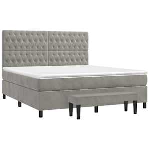 Box spring postel s matrací světle šedá 180x200 cm samet - obrázek 3