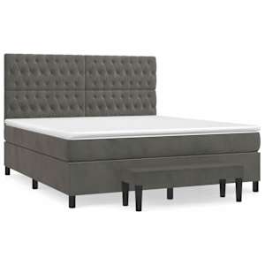Box spring postel s matrací tmavě šedá 180x200 cm samet - obrázek 2