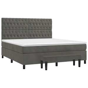 Box spring postel s matrací tmavě šedá 180x200 cm samet - obrázek 3