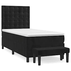 Box spring postel s matrací černá 80 x 200 cm samet - obrázek 2