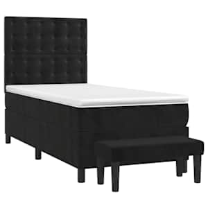Box spring postel s matrací černá 80 x 200 cm samet - obrázek 3