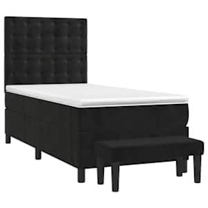 Box spring postel s matrací černá 90x190 cm samet - obrázek 3