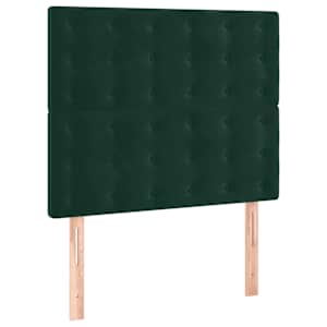 Box spring postelja z vzmetnico temno zelena 90x200 cm žamet - slika 5