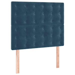 Box spring postelja z vzmetnico temno modra 90x200 cm žamet - slika 5