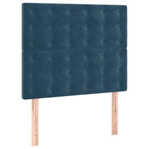 Box spring postelja z vzmetnico temno modra 100x200 cm žamet - slika 5