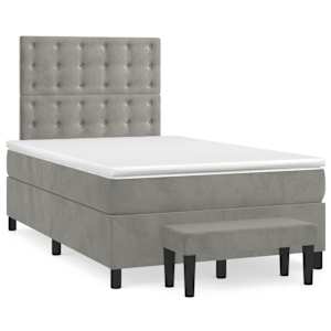 Box spring postel s matrací světle šedá 120 x 200 cm samet - obrázek 2