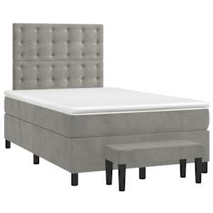Box spring postel s matrací světle šedá 120 x 200 cm samet - obrázek 3