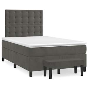 Box spring postel s matrací tmavě šedá 120 x 200 cm samet - obrázek 2