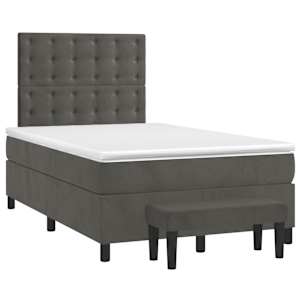 Box spring postel s matrací tmavě šedá 120 x 200 cm samet - obrázek 3