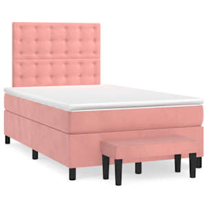 Box spring postel s matrací růžová 120 x 200 cm samet - obrázek 2