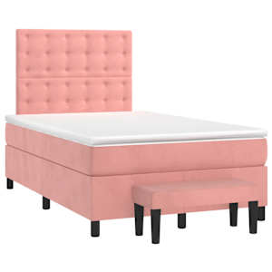 Box spring postel s matrací růžová 120 x 200 cm samet - obrázek 3