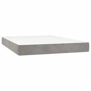 Box spring postel s matrací světle šedá 140x190 cm samet - obrázek 6