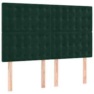 Box spring postel s matrací tmavě zelená 140x190 cm samet - obrázek 5