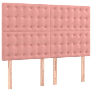 Box spring postel s matrací růžová 140x190 cm samet - obrázek 5