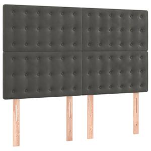 Box spring postel s matrací tmavě šedá 140x200 cm samet - obrázek 5