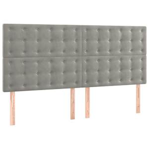 Box spring postel s matrací světle šedá 160x200 cm samet - obrázek 5