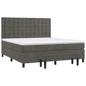 Box spring postel s matrací tmavě šedá 160x200 cm samet - obrázek 3
