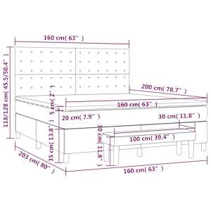 Box spring postel s matrací tmavě zelená 160x200 cm samet - obrázek 9