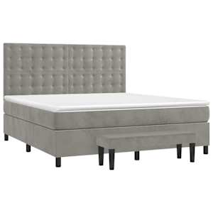 Box spring postel s matrací světle šedá 180x200 cm samet - obrázek 2