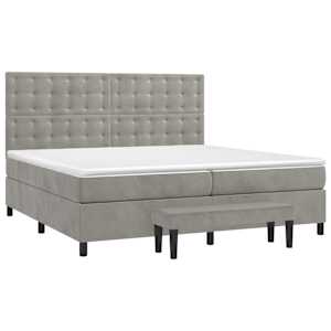 Box spring postel s matrací světle šedá 200x200 cm samet - obrázek 2