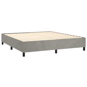 Box spring postel s matrací světle šedá 200x200 cm samet - obrázek 4