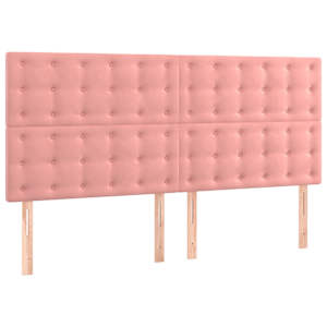 Box spring postel s matrací růžová 200x200 cm samet - obrázek 5