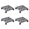 vidaXL ratastel taimealus 4 tk, hall, 30 x 30 x 7,5 cm WPC