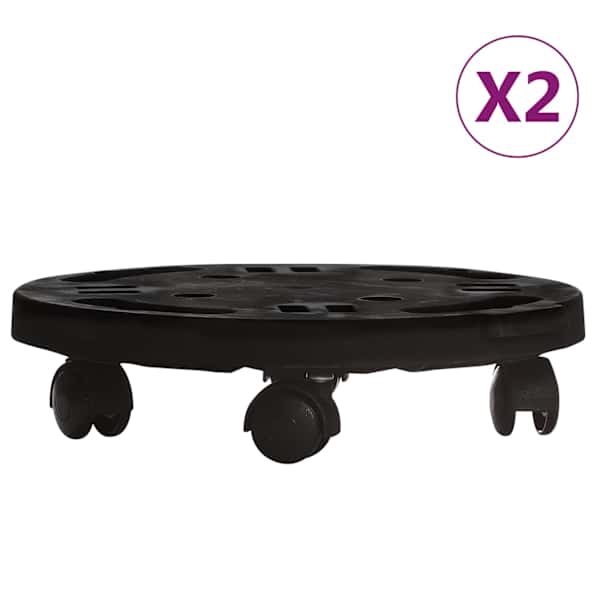 vidaXL ratastel taimek&auml;rud 2 tk, l&auml;bim&otilde;&otilde;t 30 cm, must, 170 kg