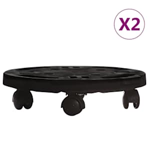Vozíky na rostliny na kolečkách 2 ks průměr 30 cm černé 170 kg - obrázek 2