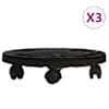 vidaXL ratastel taimek&auml;rud 3 tk, l&auml;bim&otilde;&otilde;t 30 cm, must, 170 kg