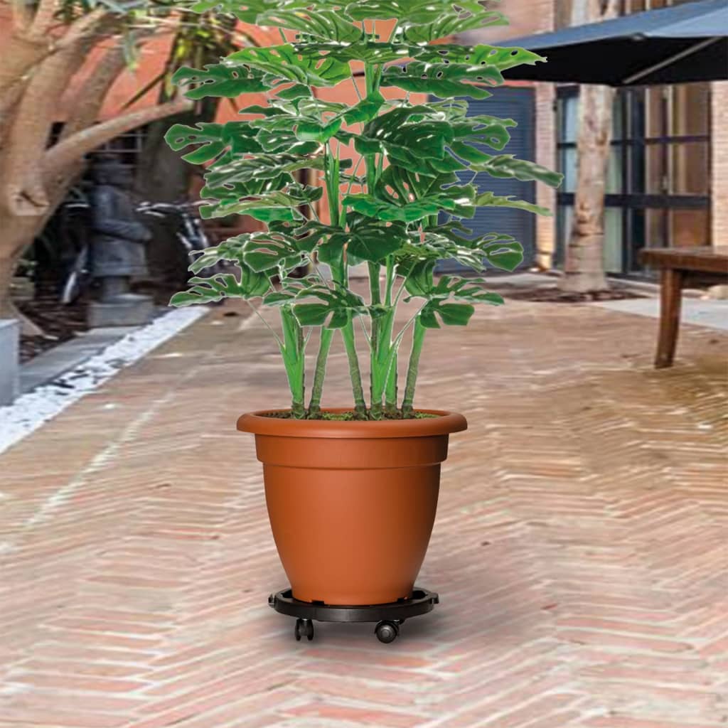 vidaXL Cărucioare de plante cu roți 3 buc. negru diametru 30 cm 170 kg