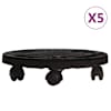 vidaXL ratastel taimek&auml;rud 5 tk, l&auml;bim&otilde;&otilde;t 30 cm, must, 170 kg