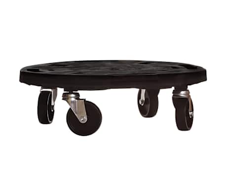vidaXL Vozički za rastline s kolesi 5 kosov premer 40 cm črni 275 kg