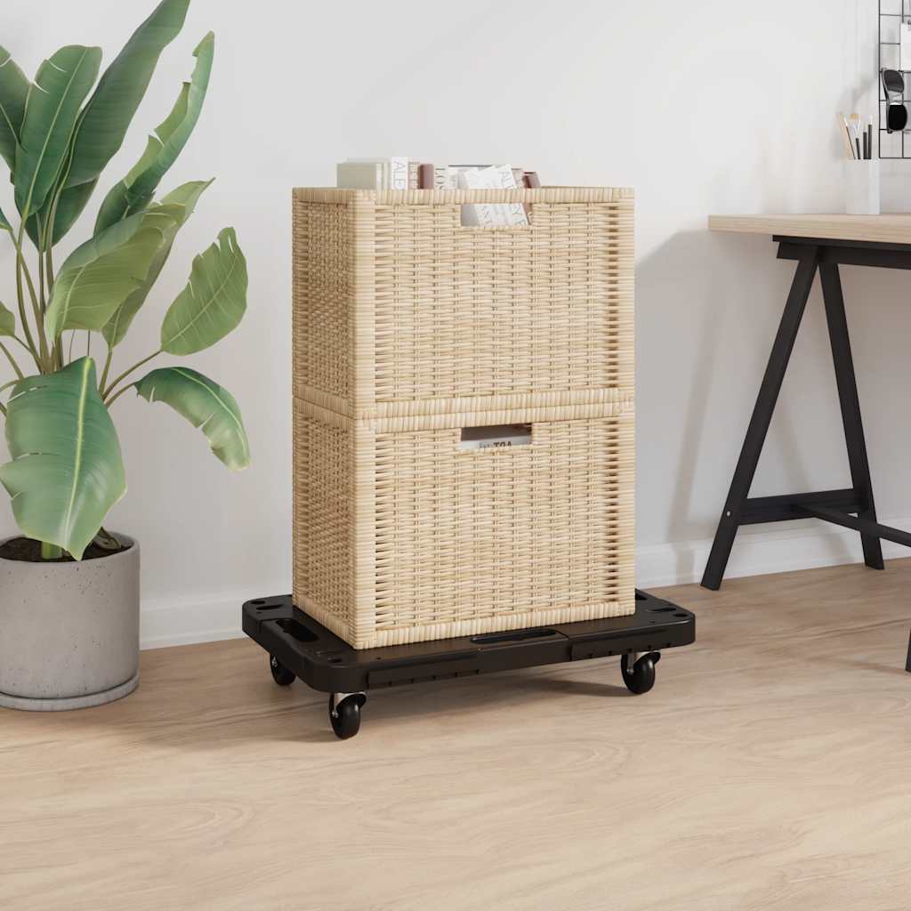 Chariots de Transport 5 pcs Noir 58x38x12 cm Polypropylène