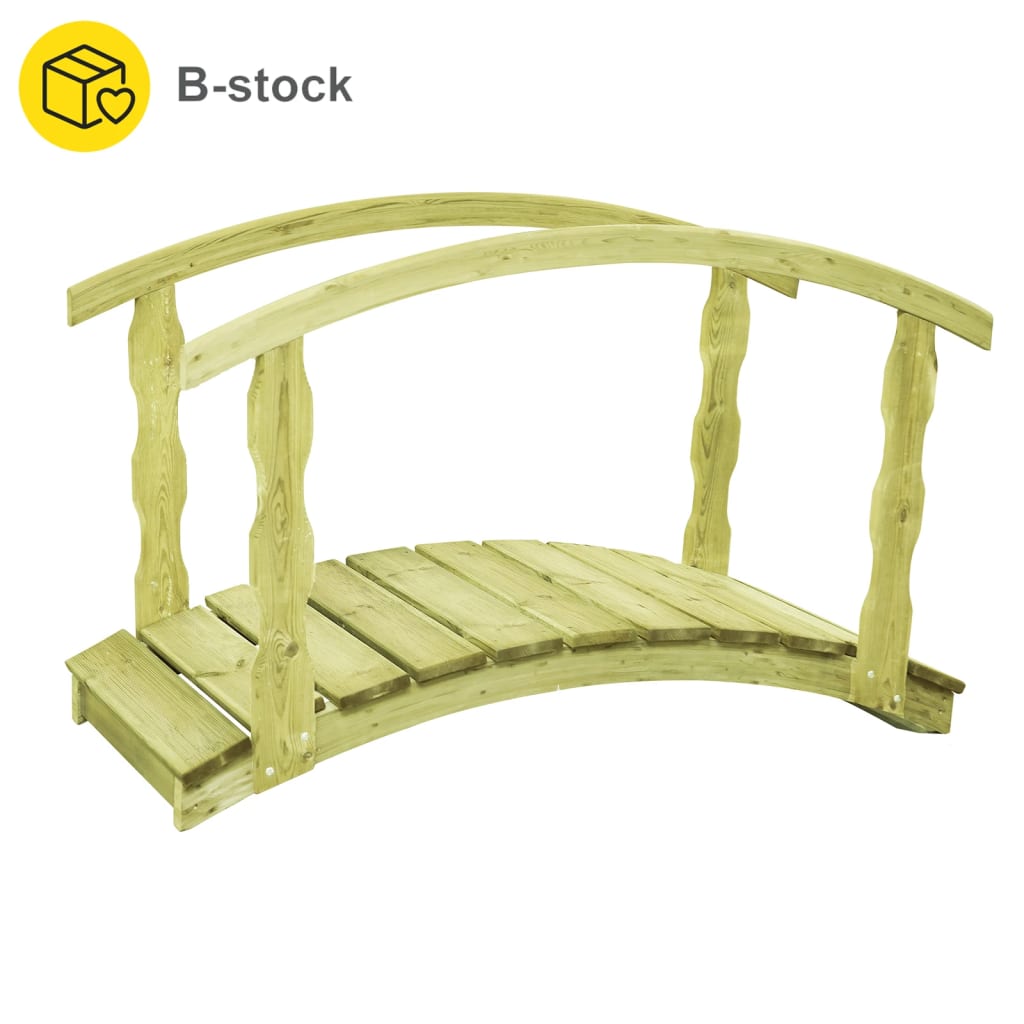 B-minőségű impregnált tömör fenyőfa kerti híd 170x74x105 cm 